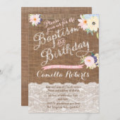 babymeisje Baptisme en uitnodigingen van de geboor (Voorkant / Achterkant)