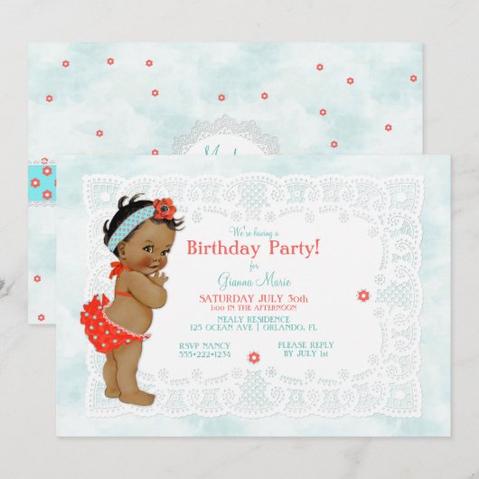  babymeisje Bathing Suit Monogram terug Kaart (Voorkant / Achterkant)