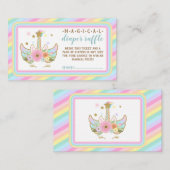 babymeisje diaper raffle unicorn informatiekaartje (Voorkant / Achterkant)