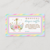 babymeisje diaper raffle unicorn informatiekaartje (Voorkant)