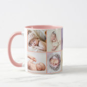 Babymeisje eerste jaar foto collage script Roze Mok (Links)
