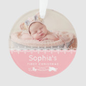 Babymeisje Eerste Kerstmis Gepersonaliseerde Fotor Ornament (voorkant)