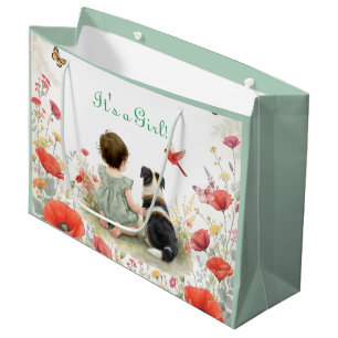 Babymeisje en haar puppy babyshower groot cadeauzakje