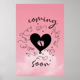 Babymeisje komt binnenkort Acryl Wanddecoratie Poster