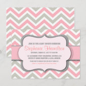 Babymeisje met kleurrijke chevron kaart (Voorkant / Achterkant)