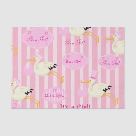 Babymeisje ooievaar tissuepapier (Voorkant)