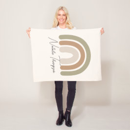 Babymeisje pastel waterverf regenboogmonogram roze fleece deken