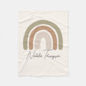 Babymeisje pastel waterverf regenboogmonogram roze fleece deken (Voorkant)