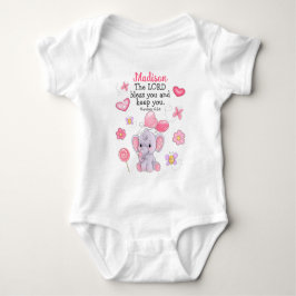 Babymeisje romper met zegeningsgeschrift en eigen 