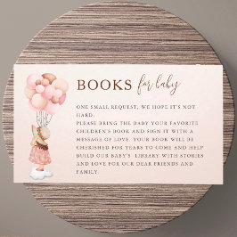 Babymeisje Shower Vliegende Ballon Boek voor Baby Informatiekaartje