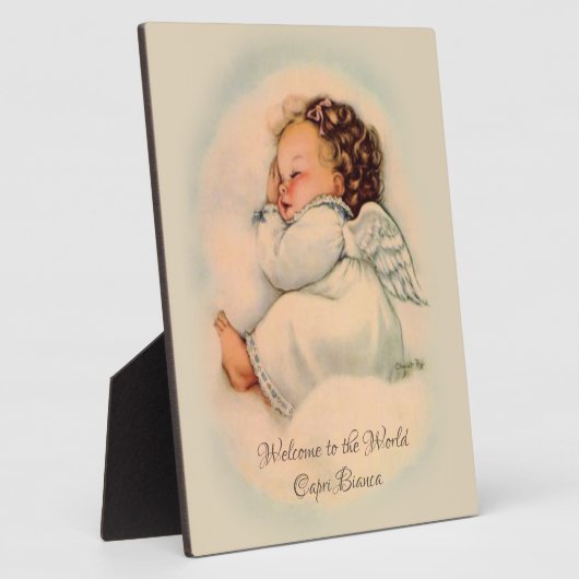  babymeisje: "Slaapenengel op wolken" Fotoplaat (Zijkant)