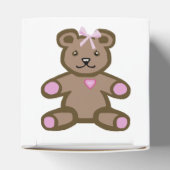 Babymeisje teddybeer met roze boog bedankdoosjes (Bovenkant)