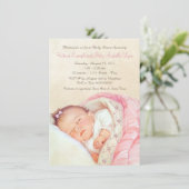 Babymeisje - Uitnodiging (Staand voorkant)