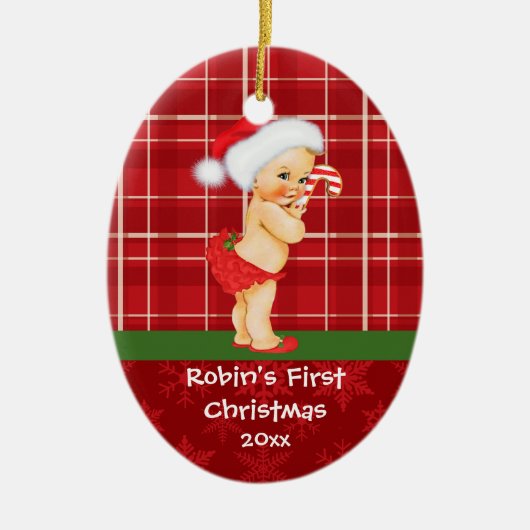  babymeisje's eerste kerstversiering keramisch ornament (Voorkant)