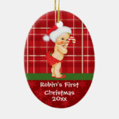  babymeisje's eerste kerstversiering keramisch ornament (Achterkant)