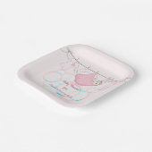 Babymeisjes in roze kleding papieren bordje (Gebogen)