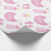 babymeisjespapier voor baby shower cadeaupapier (Hoek)
