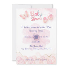 Babymeisjesschoenen baby shower uitnodiging | Roze