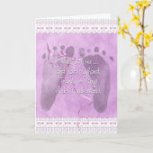 Babymeisjesvoetjes met strik kaart (Gele Bloem)