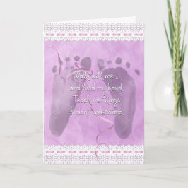 Babymeisjesvoetjes met strik kaart