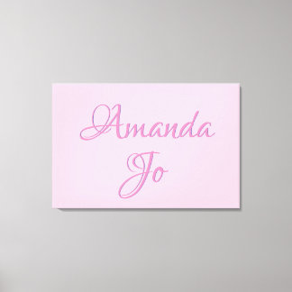 Babynaam Muur Kunst (roze) Canvas Afdruk