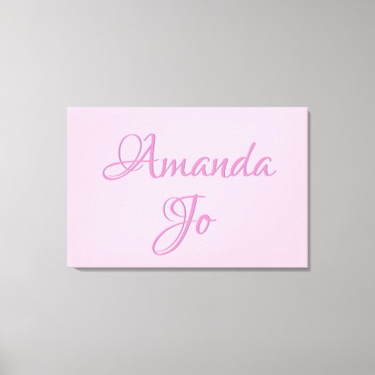 Babynaam Muur Kunst (roze) Canvas Afdruk (Voorkant)