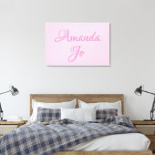 Babynaam Muur Kunst (roze) Canvas Afdruk (Insitu (Slaapkamer))
