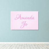Babynaam Muur Kunst (roze) Canvas Afdruk (Insitu (Houten vloer))