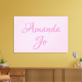 Babynaam Muur Kunst (roze) Canvas Afdruk (Insitu (Woonkamer))