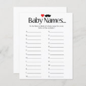 Babynamen - baby shower spellen (Voorkant / Achterkant)