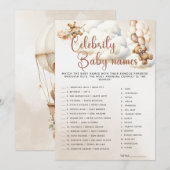 BABYNAMEN VAN BEROEMDHEDEN Baby Shower Spel Lieve Kaart (Voorkant / Achterkant)