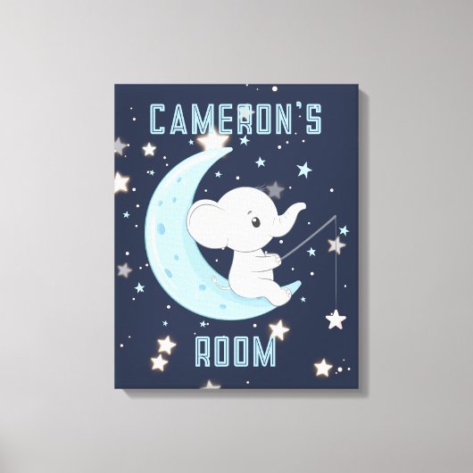 Babyolifant vist 4 sterren opgerekt canvas (Voorkant)