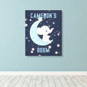 Babyolifant vist 4 sterren opgerekt canvas (Insitu (Houten vloer))