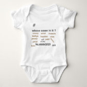 BabyOne Piece Bodysuit met *Unisex Namen op de voo (Voorkant)