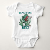 Babyosaurus Rex geeft met je Babys naam uit! Romper (Voorkant)