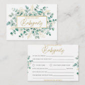Babyparty Einladung – Eukalyptus Grün Baby Shower Notitiekaartje (Voorkant / Achterkant)
