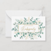 Babyparty Einladung – Eukalyptus Grün Baby Shower Notitiekaartje (Voorkant)