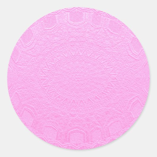 BabyPink Silken zilveren folie reliëf Ronde Sticker (Voorkant)