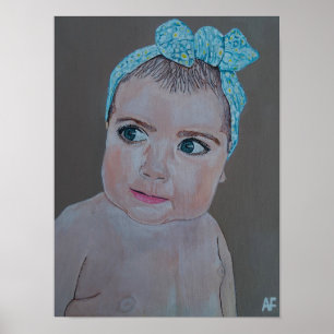Babyportretschilderij door Alfred Fox Poster