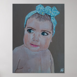 Babyportretschilderij door Alfred Fox Poster