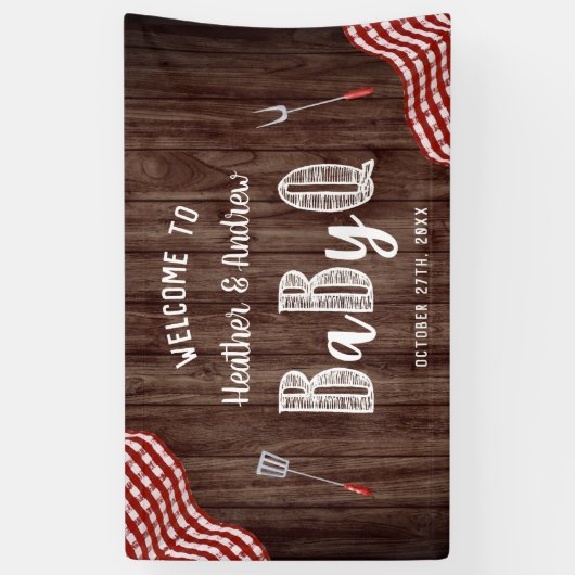 Babyq Achtertuin BBQ Picknick Baby Shower Vlag Spandoek (Verticaal)