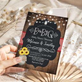 BabyQ Baby BBQ Country Baby Shower Invitations Kaart