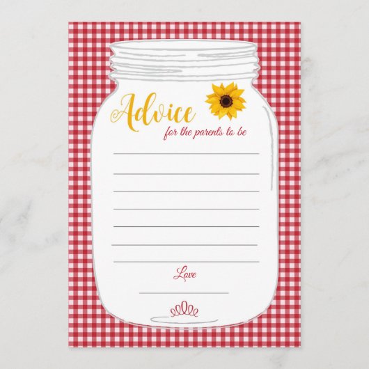 BaByQ Baby shower Advice Cards Menu (Voorkant)