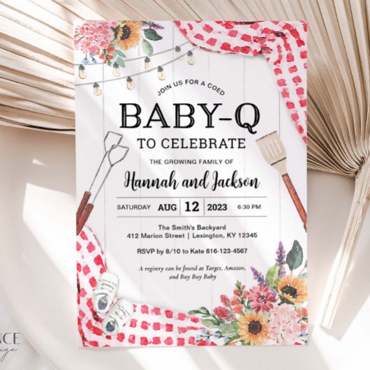 BabyQ Baby shower BBQ Baby shower Uitnodiging