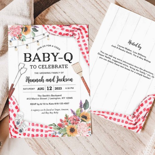 BabyQ Baby shower BBQ Baby shower Uitnodiging