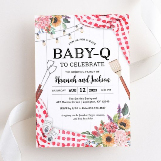 BabyQ Baby shower BBQ Baby shower Uitnodiging