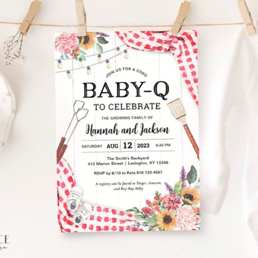 BabyQ Baby shower BBQ Baby shower Uitnodiging