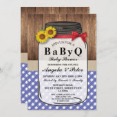 BABYQ Baby shower BBQ Party Koppels Jar Uitnodigen Kaart (Voorkant / Achterkant)