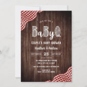 Babyq Backyard BBQ Couple's Baby shower Invitation Kaart (Voorkant)