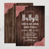 Babyq Backyard BBQ Couple's Baby shower Invitation Kaart (Voorkant / Achterkant)